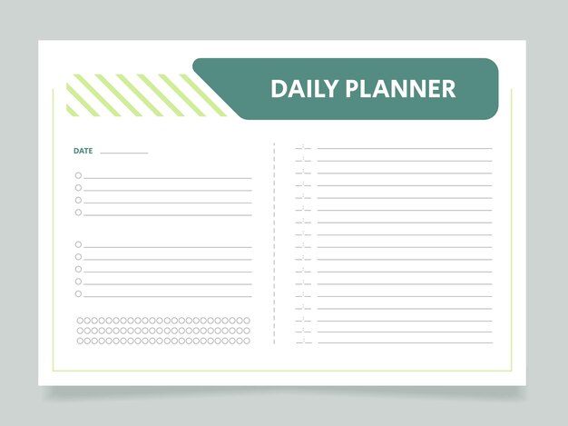 Premium Vector | Daily business planner worksheet design template