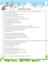 plant adaptation worksheet