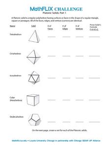 platonic solids worksheet