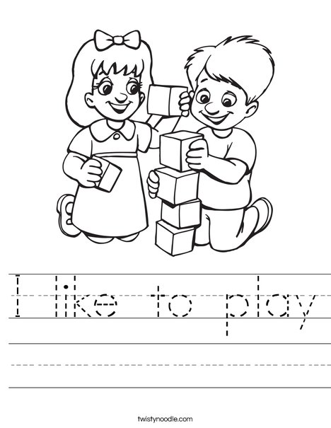 I like to play Worksheet - Twisty Noodle