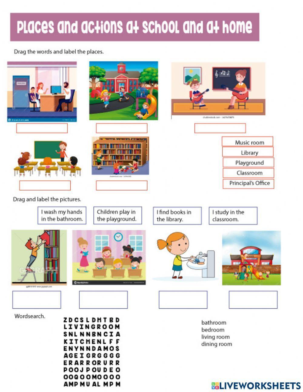 playing schools at home worksheet