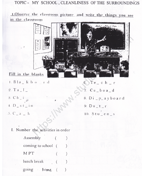 playing schools at home worksheet