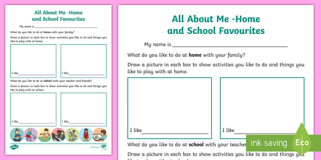playing schools at home worksheet