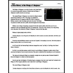 pledge of allegiance worksheet