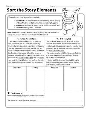 Sort the Story Elements | Worksheet 