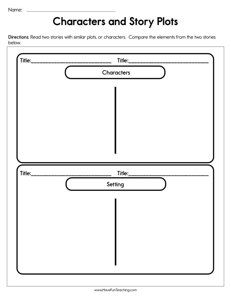 Characters and Story Plots Worksheet  