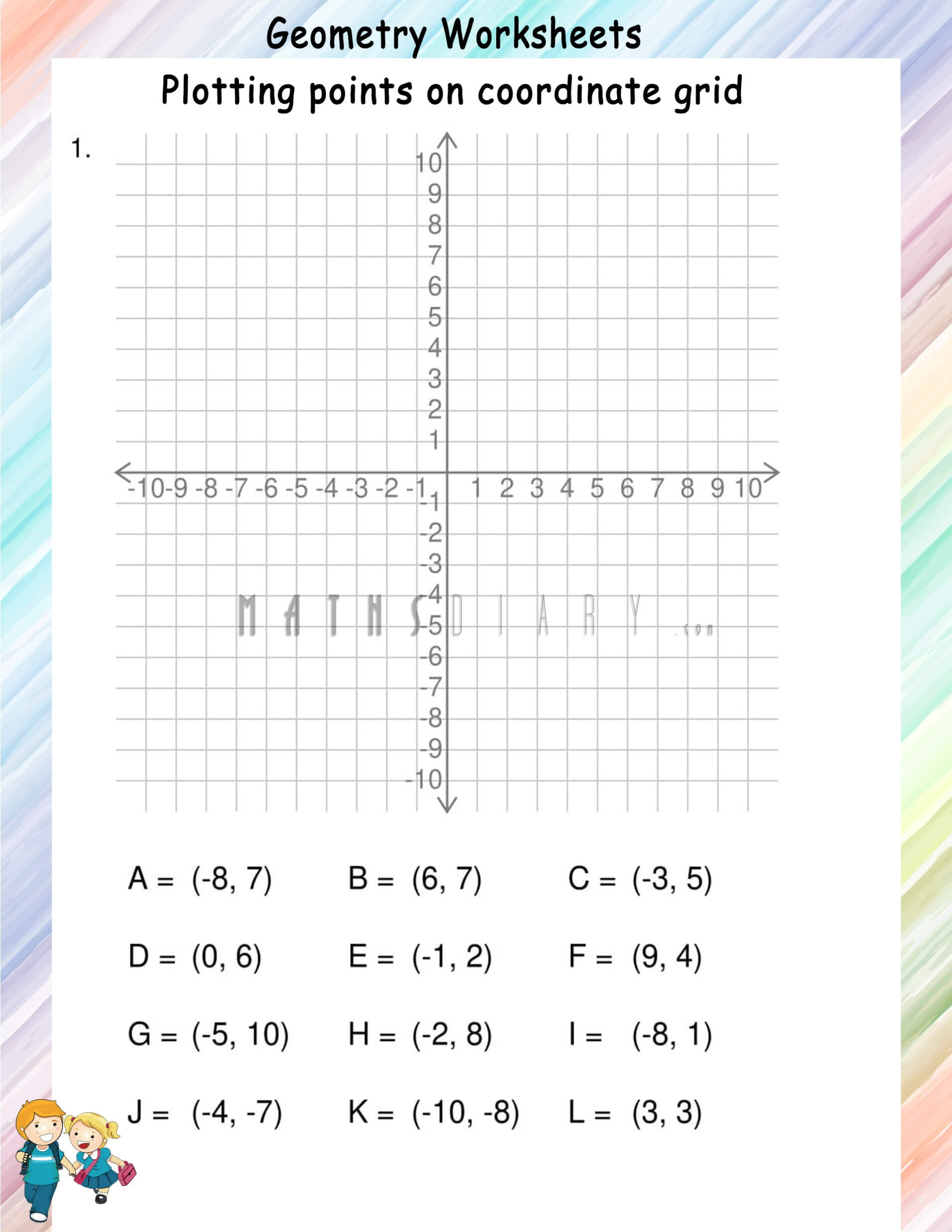 Plotting points on coordinate grid worksheets Math Worksheets