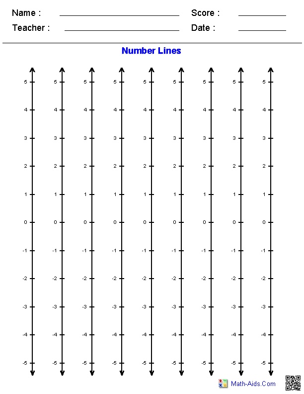 Number Line Worksheets | Dynamic Number Line Worksheets