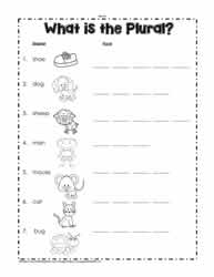 Singular &  Plural Nouns Worksheets First and Second Grade by ...