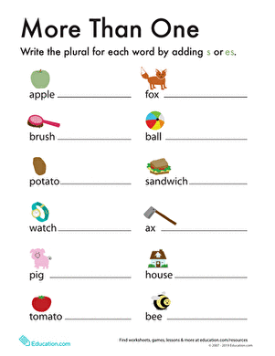 Printable Plural Nouns Worksheets for Kids - Tree Valley Academy