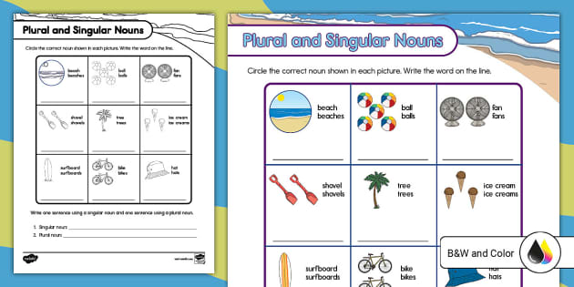 plural nouns worksheet 1st grade
