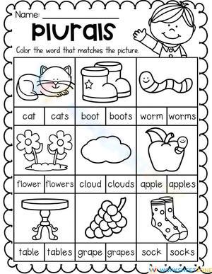 plural nouns worksheet 1st grade
