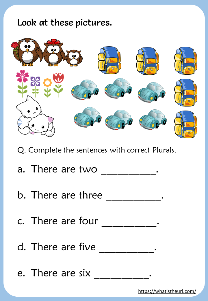 plural nouns worksheet 1st grade
