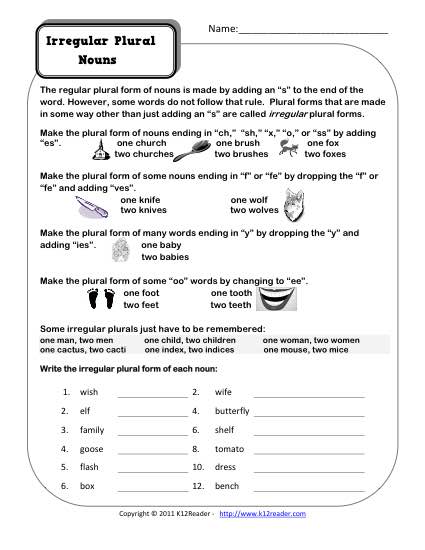 plural nouns worksheet 5th grade