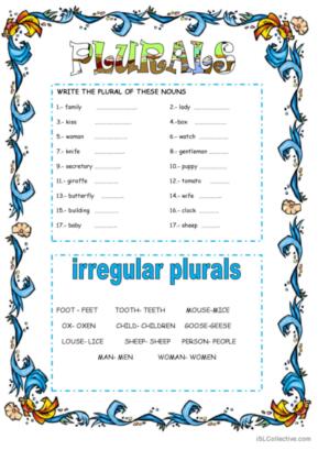 plural nouns worksheet