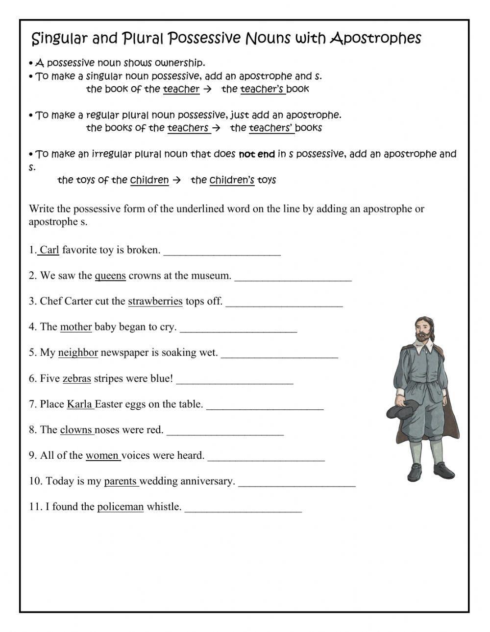 plural or possessive noun worksheet