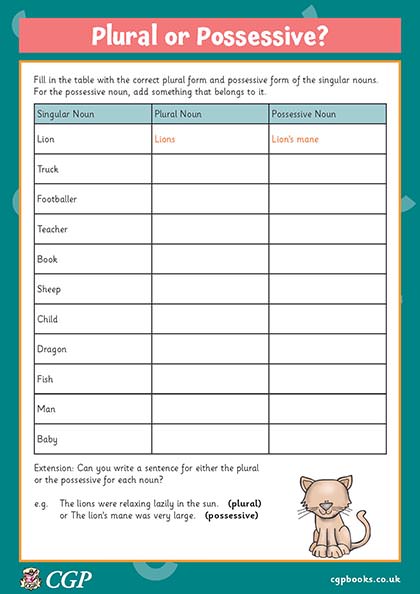 Plural or Possessive Nouns (Year 4) | CGP Plus