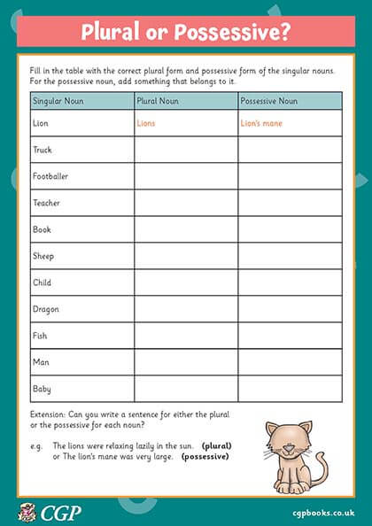 plural or possessive worksheet