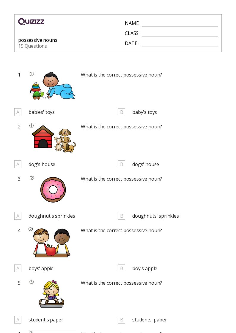 plural possessive worksheet
