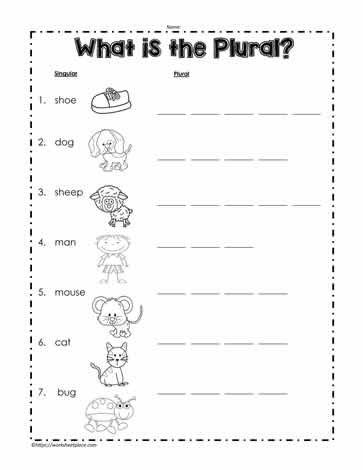 Plural Worksheet Worksheets