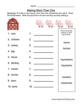 Plural Nouns Worksheet | Plurals worksheets, Nouns worksheet, Plurals