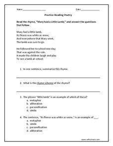 Science and Writing: Food Poetry Printable (2nd - 4th Grade ...