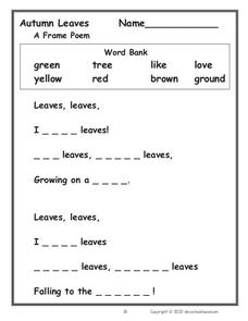 poem worksheet for 2nd grade