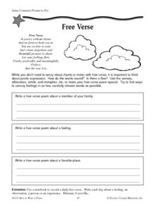 poem worksheet for 3rd grade