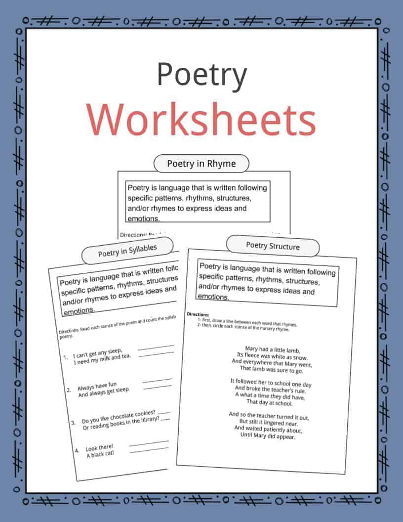 Poetry Worksheets, Definition &  Examples For Kids