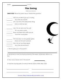 FREE Printable Color Poems Worksheets for Kids