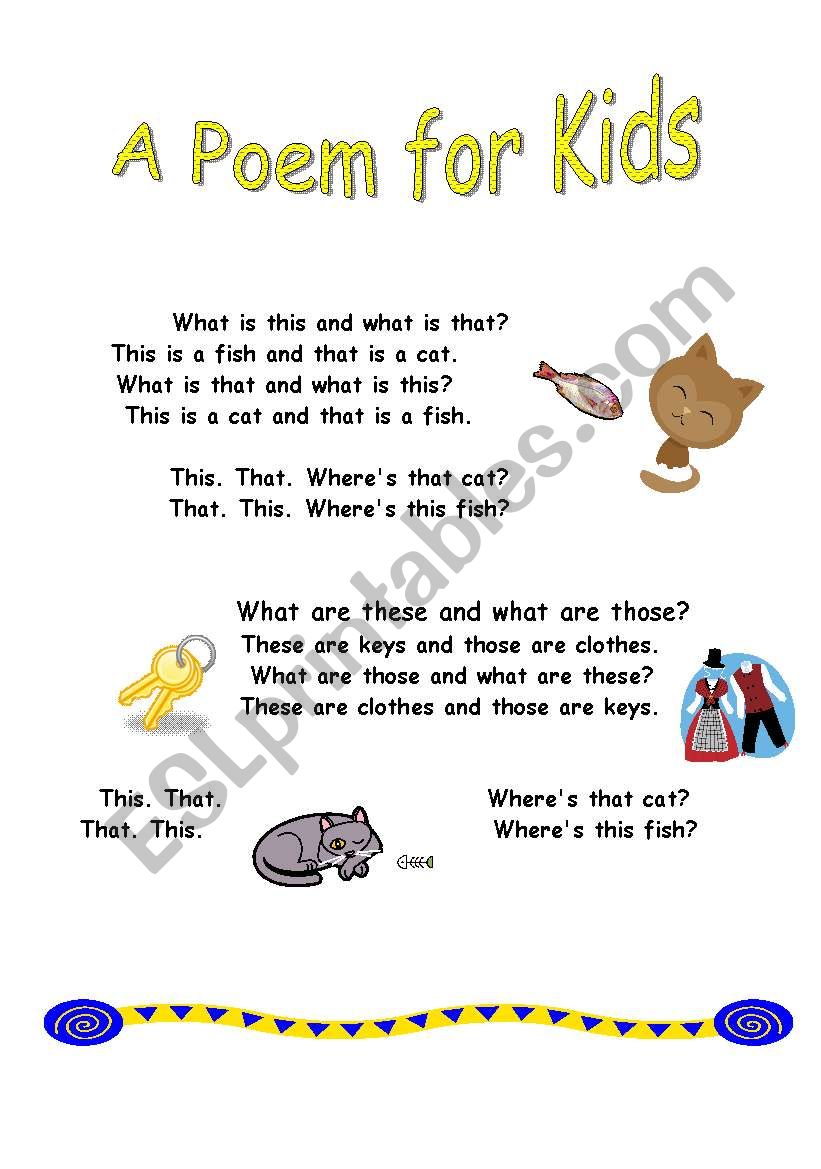 Kindergarten Poetry Worksheets