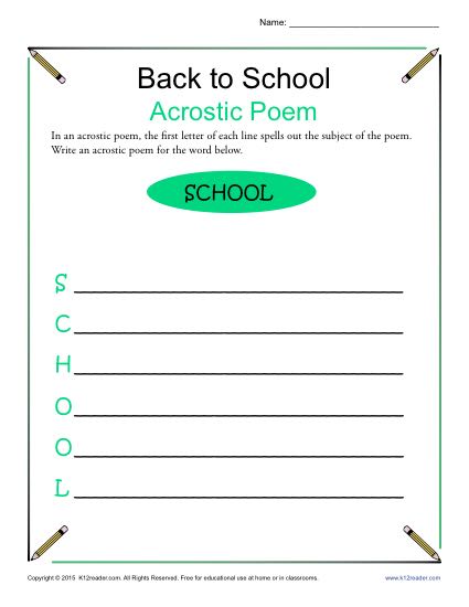 Poetry Writing Worksheets