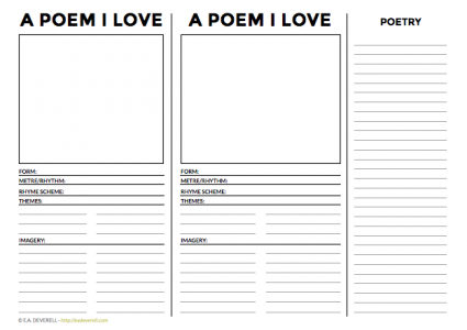 poem worksheet