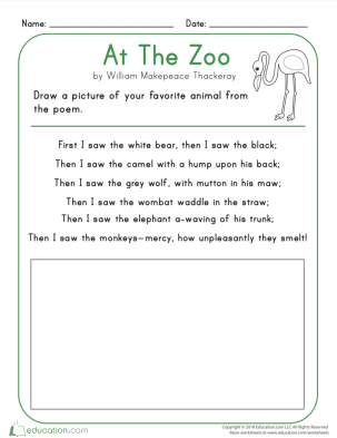 poem worksheet