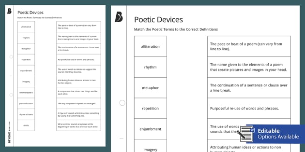 poetic devices worksheet 5