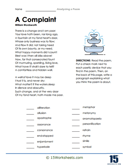 poetic devices worksheet
