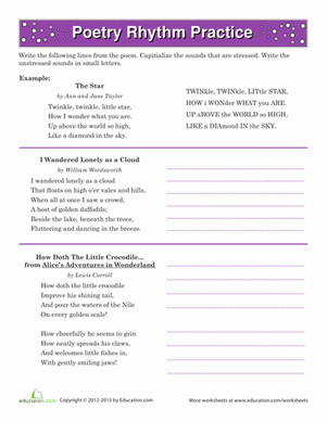 Poetry Rhythm | Worksheet 