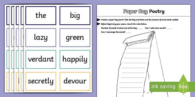 Paper Bag Poetry Activity for 3rd-5th Grade (teacher made)