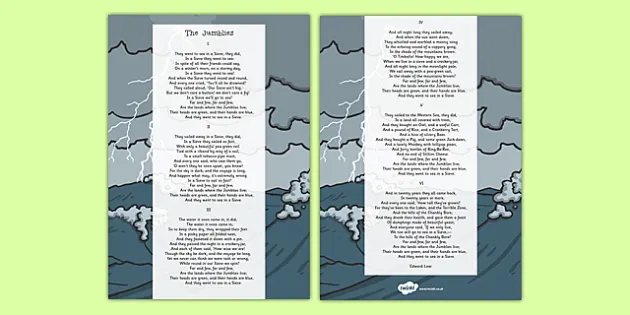 The Jumblies Edward Lear Poem Print Out -poetry, literature, key ...