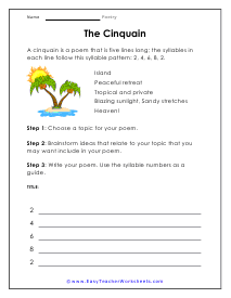 Poetry Worksheets