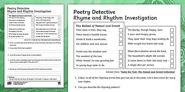 Poetry Worksheets
