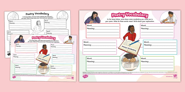 poetry vocabulary worksheet