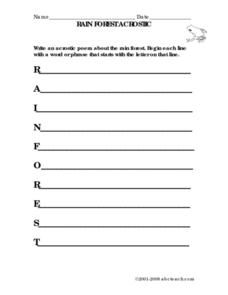 poetry worksheet middle school
