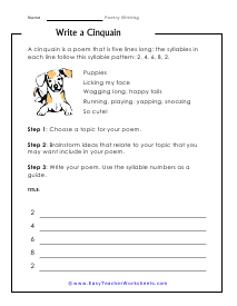 poetry writing worksheet
