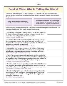 Point of View: Who Is Telling the Story? Worksheet for 4th - 5th ...