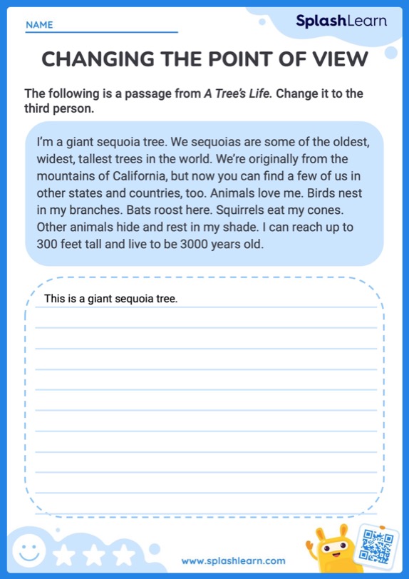 Changing the Point of View - ELA Worksheets - SplashLearn