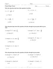 Point Slope Practice.pdf - Course 3 Name ©o t2r0u1e6Q LKBumteae ...