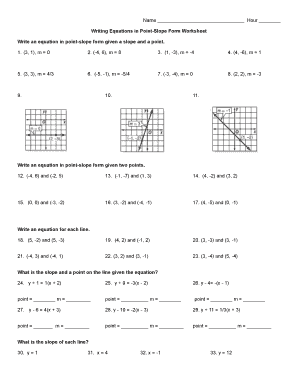 Point Slope Form Worksheet With Answers Pdf - Fill Online ...