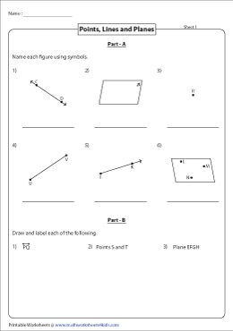 Points, Lines and Planes Worksheets