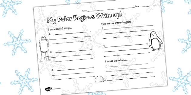 Polar Regions Write Up Worksheet / Worksheet (teacher made)
